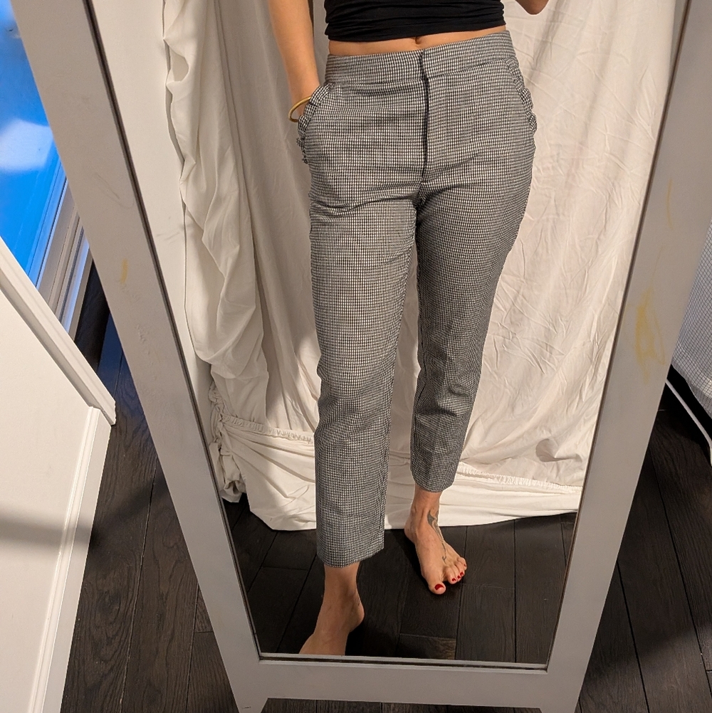 Mid-rise Womens Gingham Pants